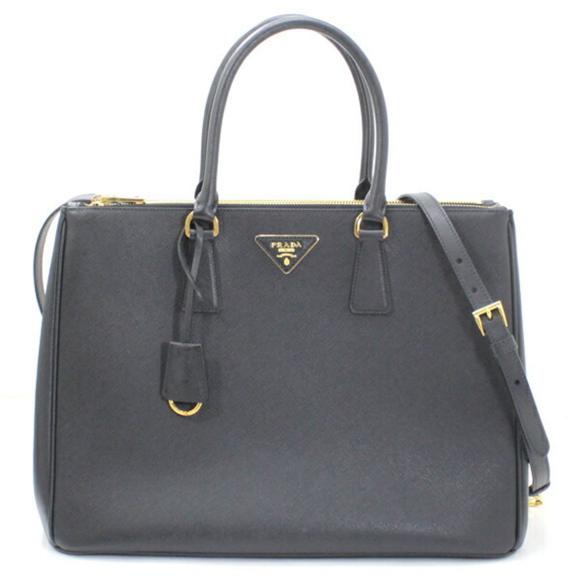 Prada Galleria handbag, tote bag, shoulder Saffiano leather, black, women's, 1BA786 NERO T5896 — New - Store Return