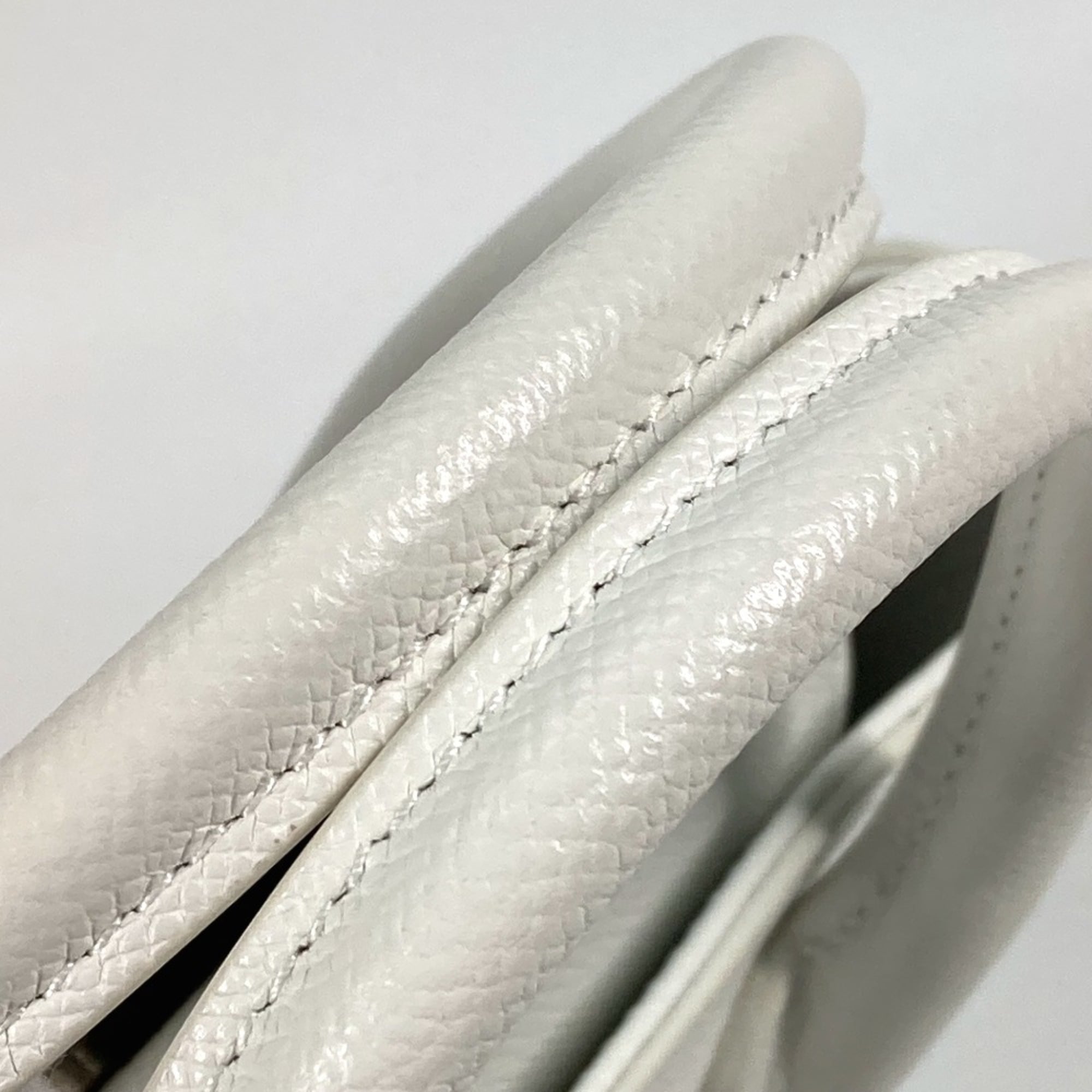 Balenciaga 596159 logo 2WAY Hand Bag Tote Bag Crossbody Shoulder Bag White Black — Like New