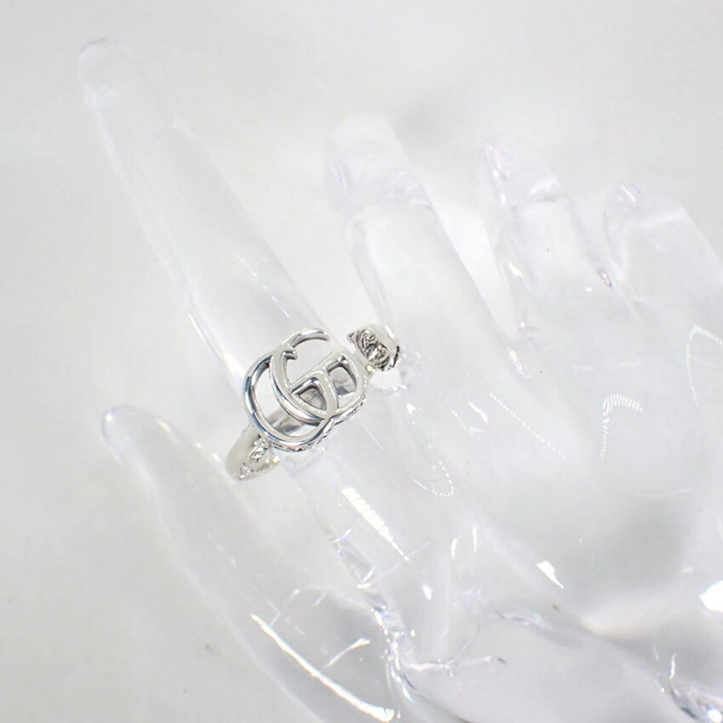 GUCCI 925 Double G Arabesque Ring, size 18