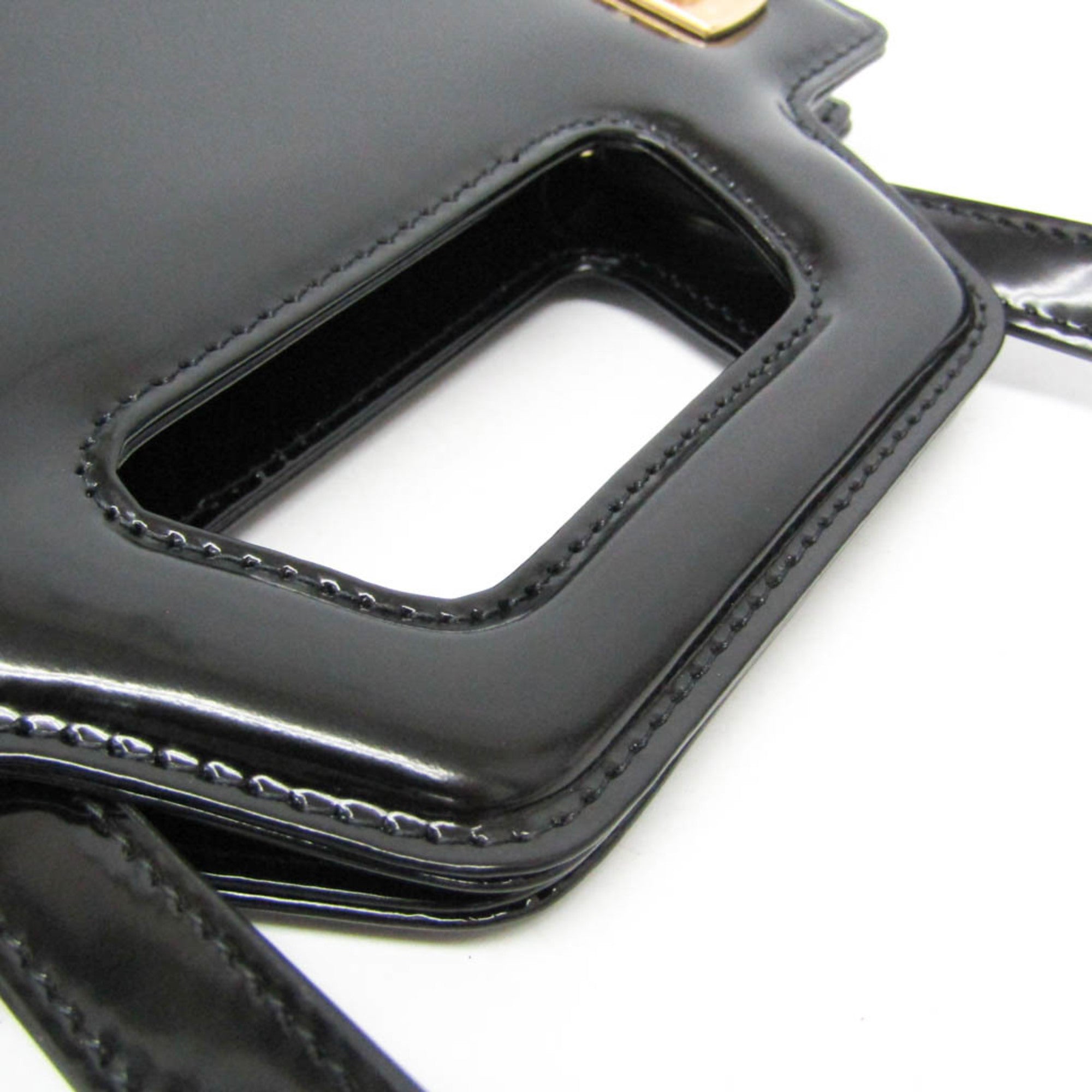 Salvatore Ferragamo Gancini Wanda AU-21 3485 Women's Leather Handbag,Shoulder Bag Black — Like New