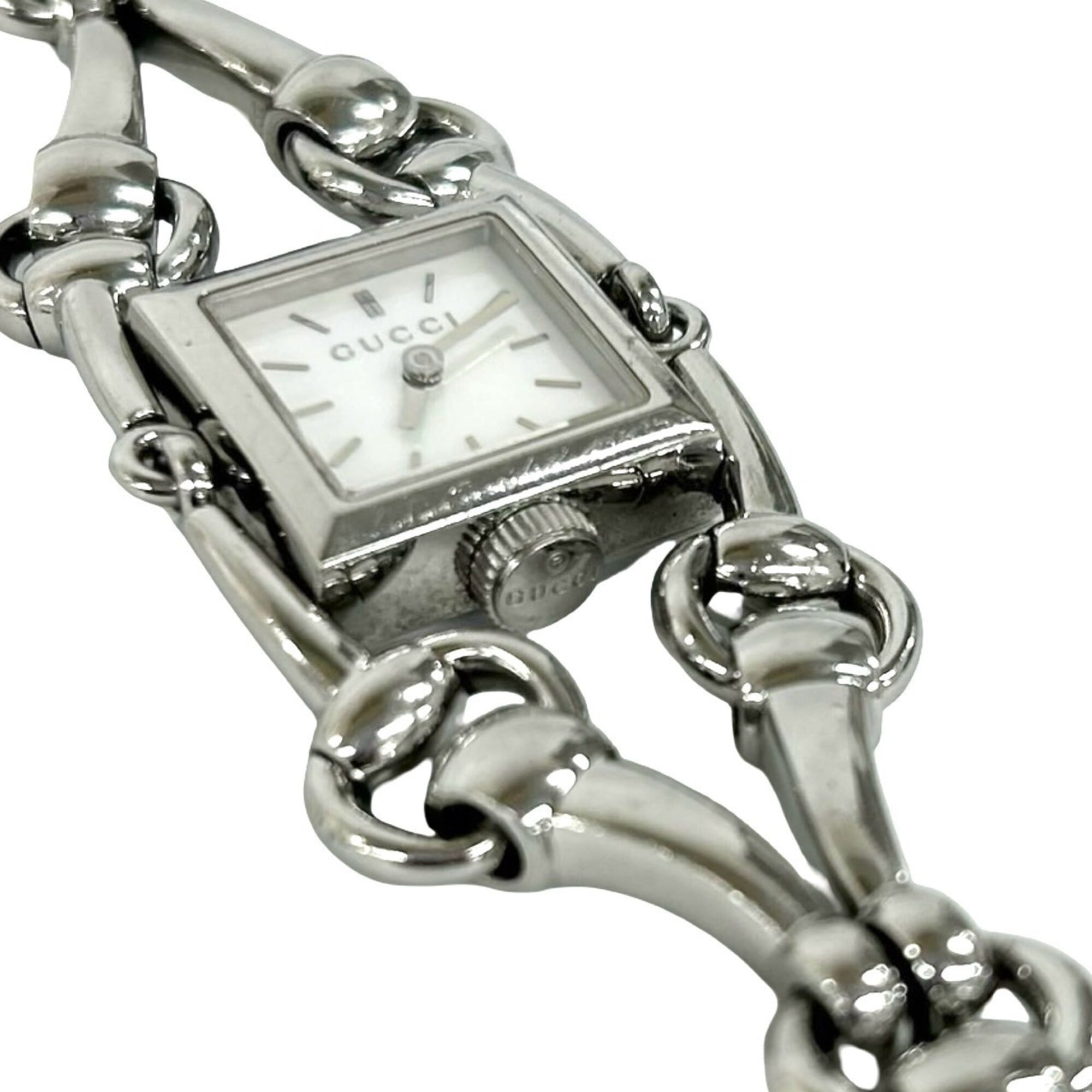 GUCCI Signoria Stainless Steel Quartz Wristwatch, Silver, 34731 — Good
