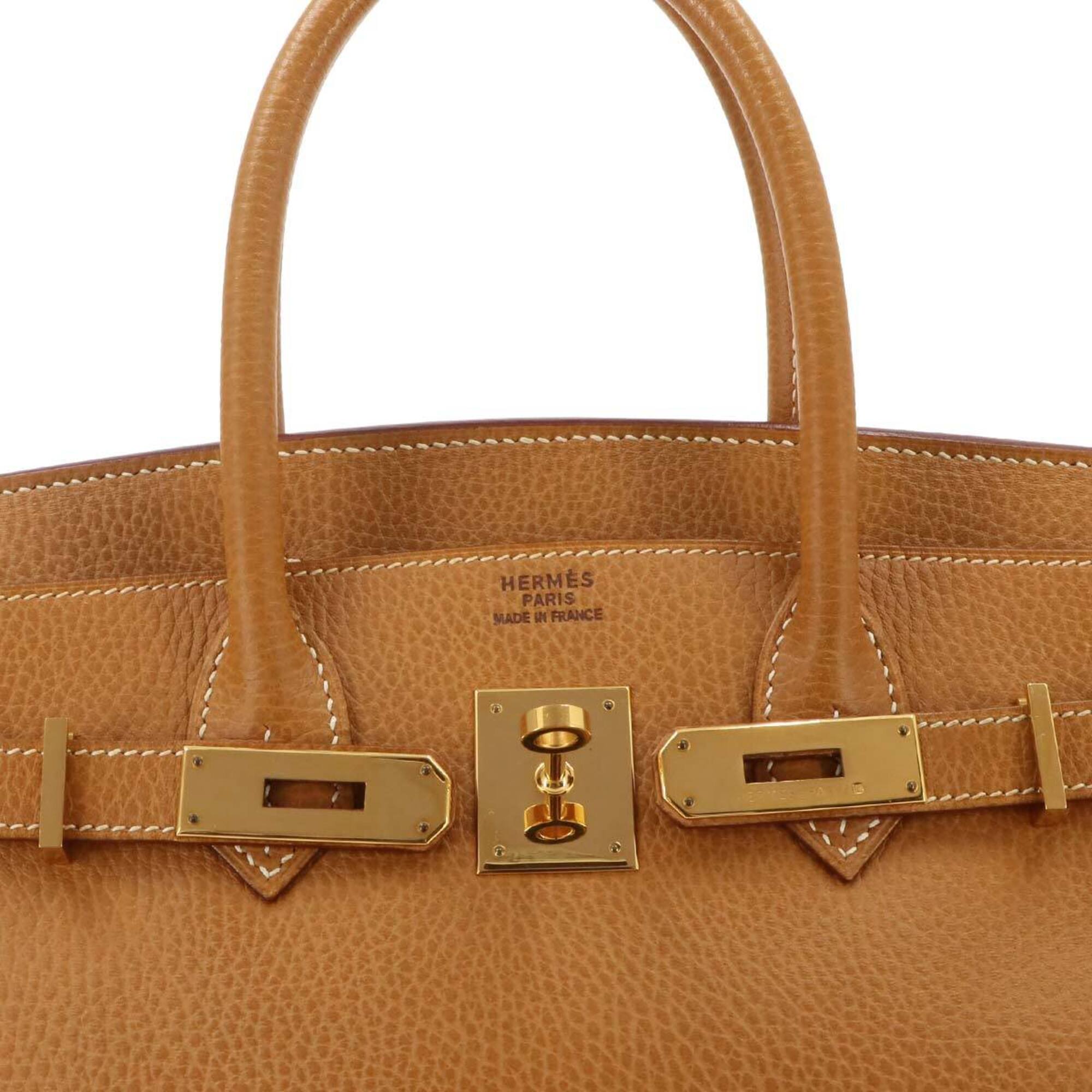 Hermes Birkin 30, Ardennes leather, natural finish, handbag, □B stamp, made in 1998, gold hardware — Like New