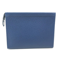 LOUIS VUITTON M30399 Taiga Pochette Voyage MM Clutch Bag/Pouch/Second Bag in Leather, Men's, Cobalt Blue — Like New