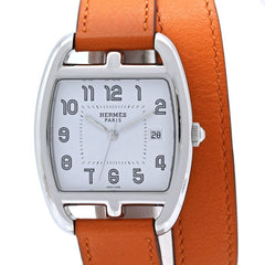 HERMES Cape Cod Tonneau Double Tour CT1.710.130.W0R1 Men's Watch SS x Swift 40575 — Very Good