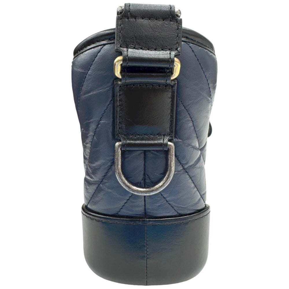 CHANEL Gabrielle de Small Hobo V-stitch Chevron Calfskin Shoulder Bag for Women (Navy/Black) — New - Store Return