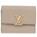 Like new Louis Vuitton Portefeuille Capucines Compact M62159 Tri-fold Wallet in Beige Taurillon Leather with Gold Hardware and IC Chip, LV 1329