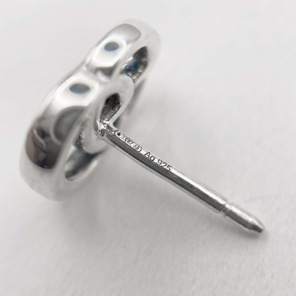 GUCCI Double G Logo Flower Earrings GG SV925 Shell Silver Women's — Like New