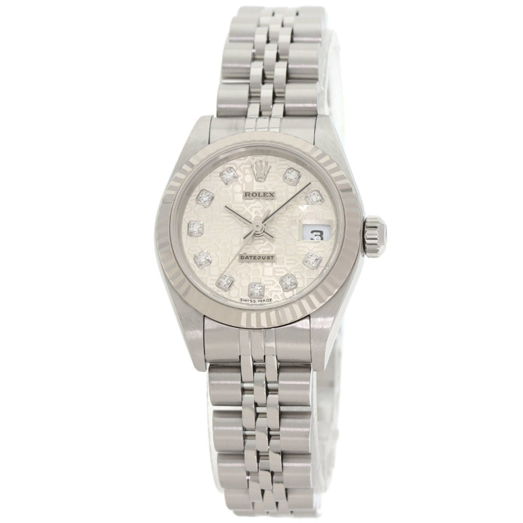 Rolex 79174G Datejust 10P Diamond Watch in Stainless Steel SS 18K White Gold for Women