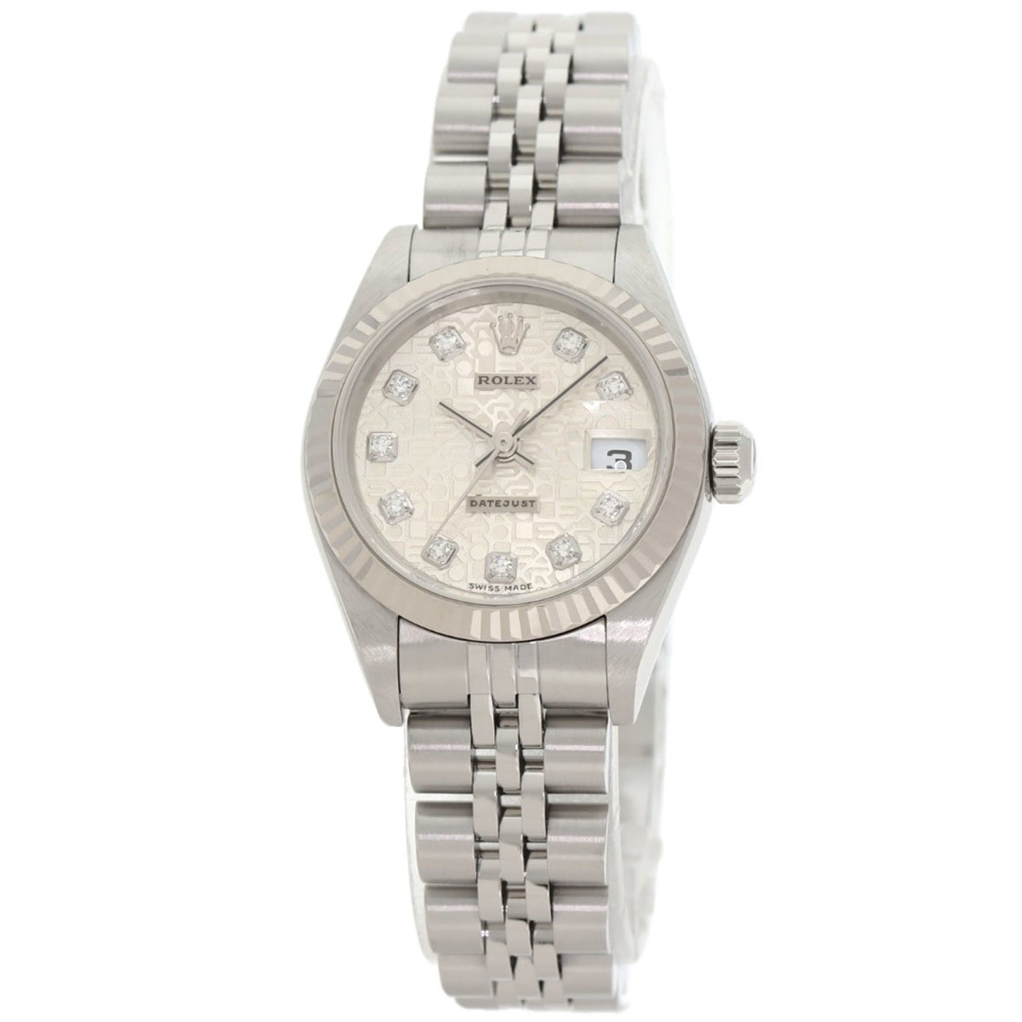 Rolex 79174G Datejust 10P Diamond Watch in Stainless Steel SS 18K White Gold for Women