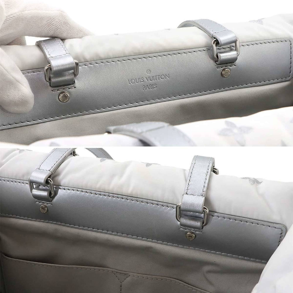 Louis Vuitton Onthego MM LV SKI 2-way Tote Shoulder Handbag Monogram Nylon Frost M11847 RFID — Like New