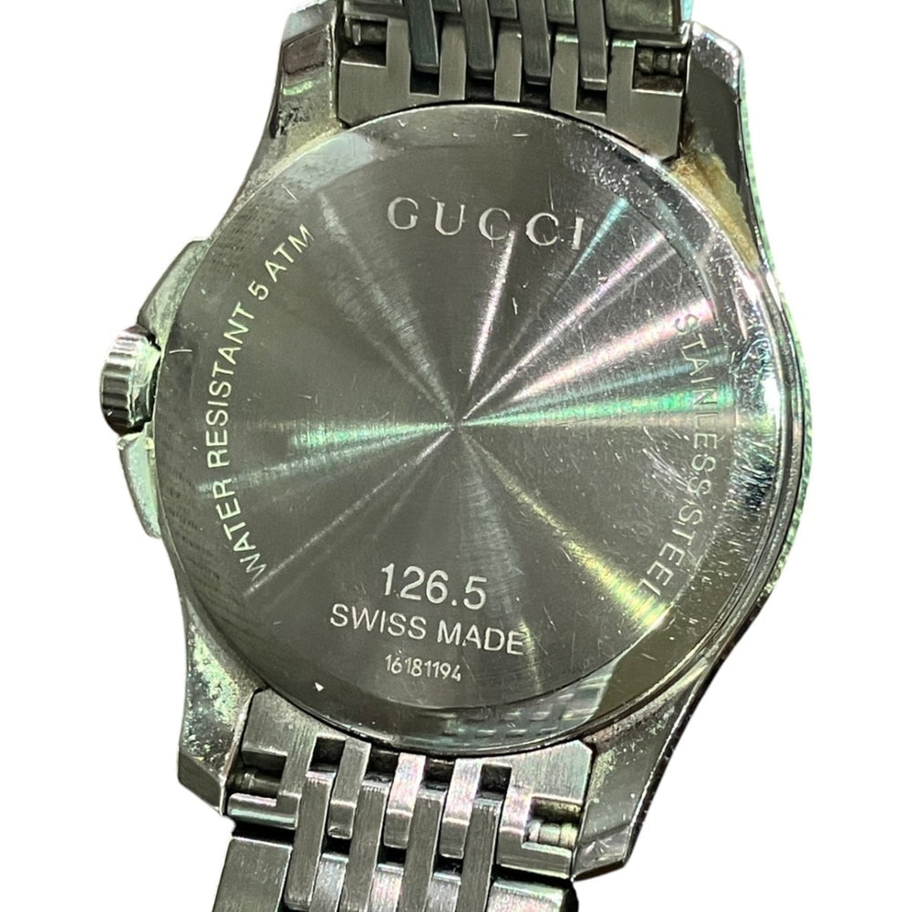 Gucci G-Timeless watch, total weight 57.2g, stainless steel, quartz movement, white dial, 126.5cm — Good