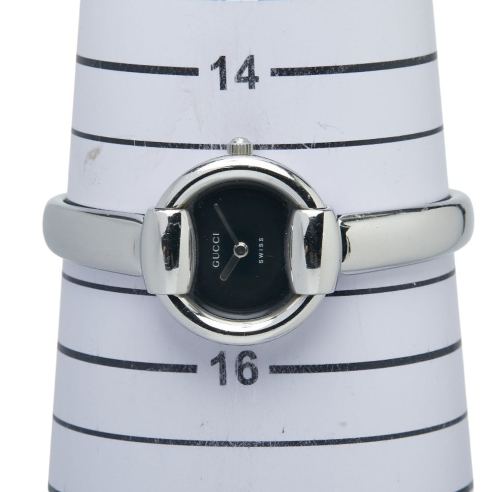 Gucci Bangle Watch, 1400L Quartz Movement, Black Dial, Stainless Steel, Women's, GUCCI — Good