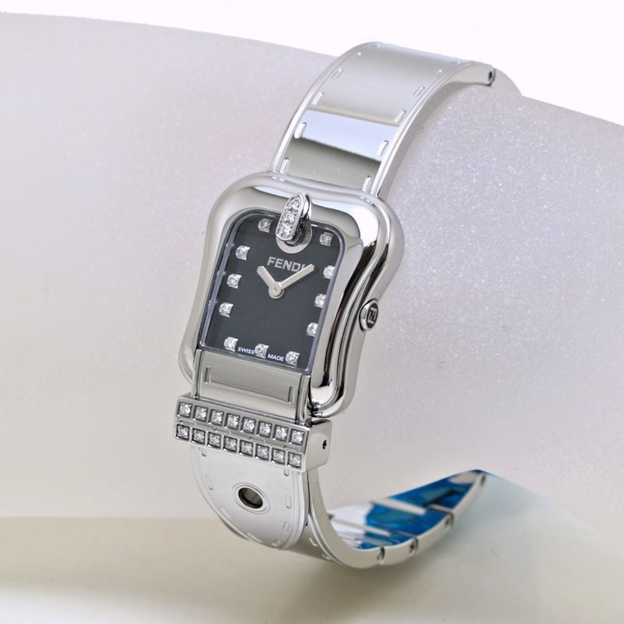 FENDI B-FENDI 3800L Diamond Stainless Steel Ladies Watch 39776 — Very Good