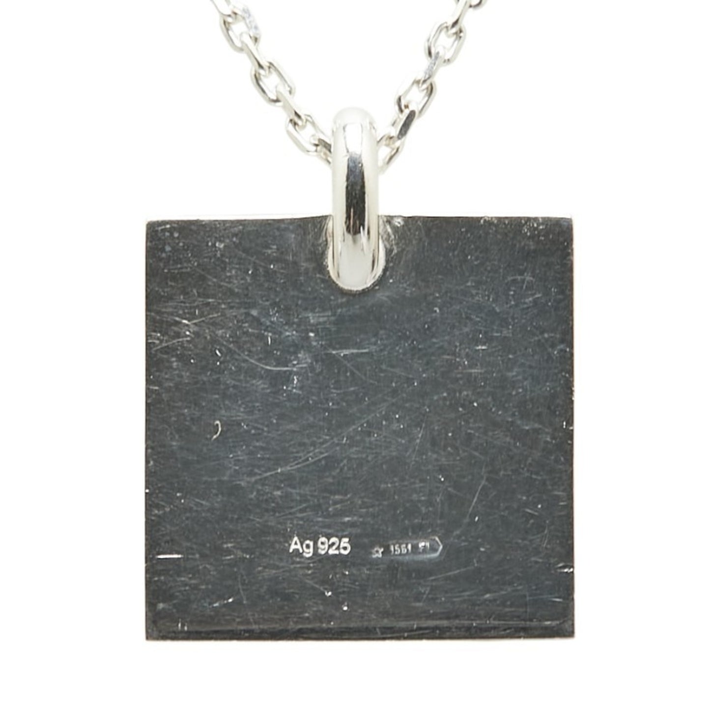 Gucci Square Plate Necklace SV925 Silver Women's GUCCI