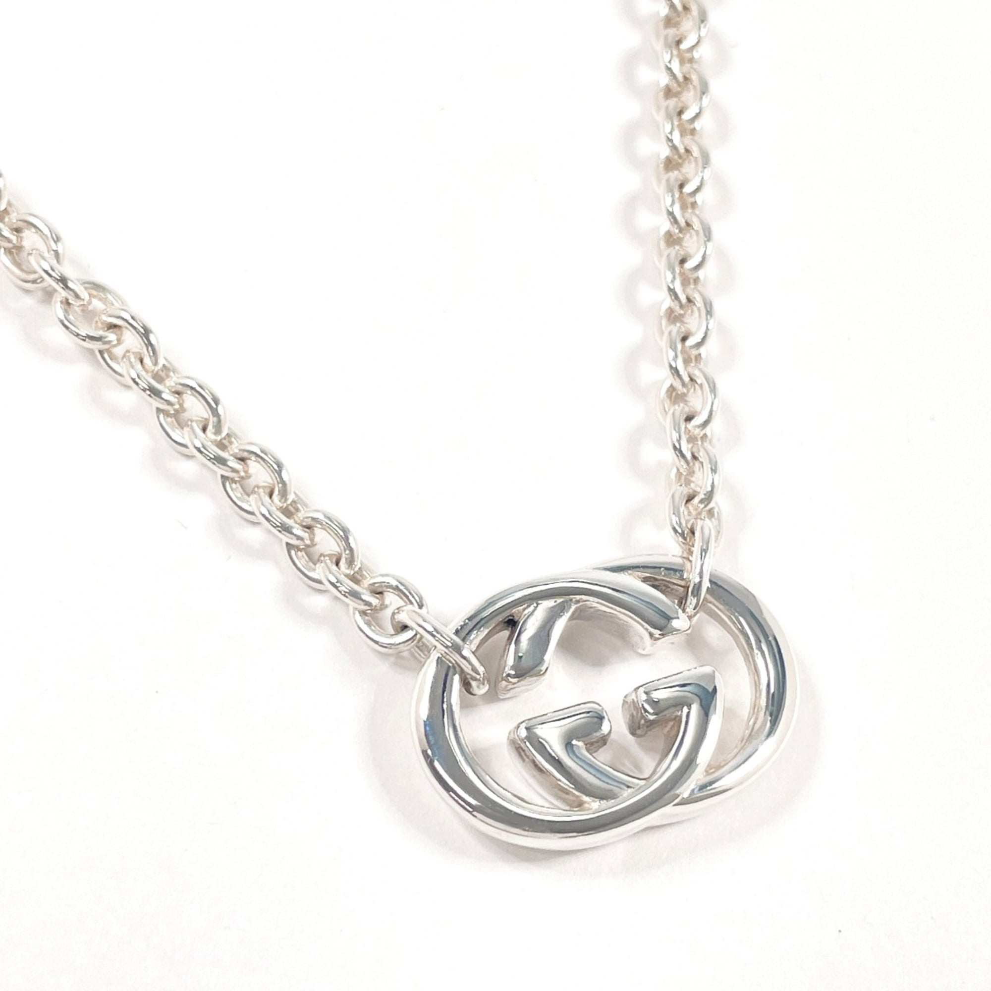 GUCCI Interlocking G Necklace, Sterling Silver 925, Unisex — Like New