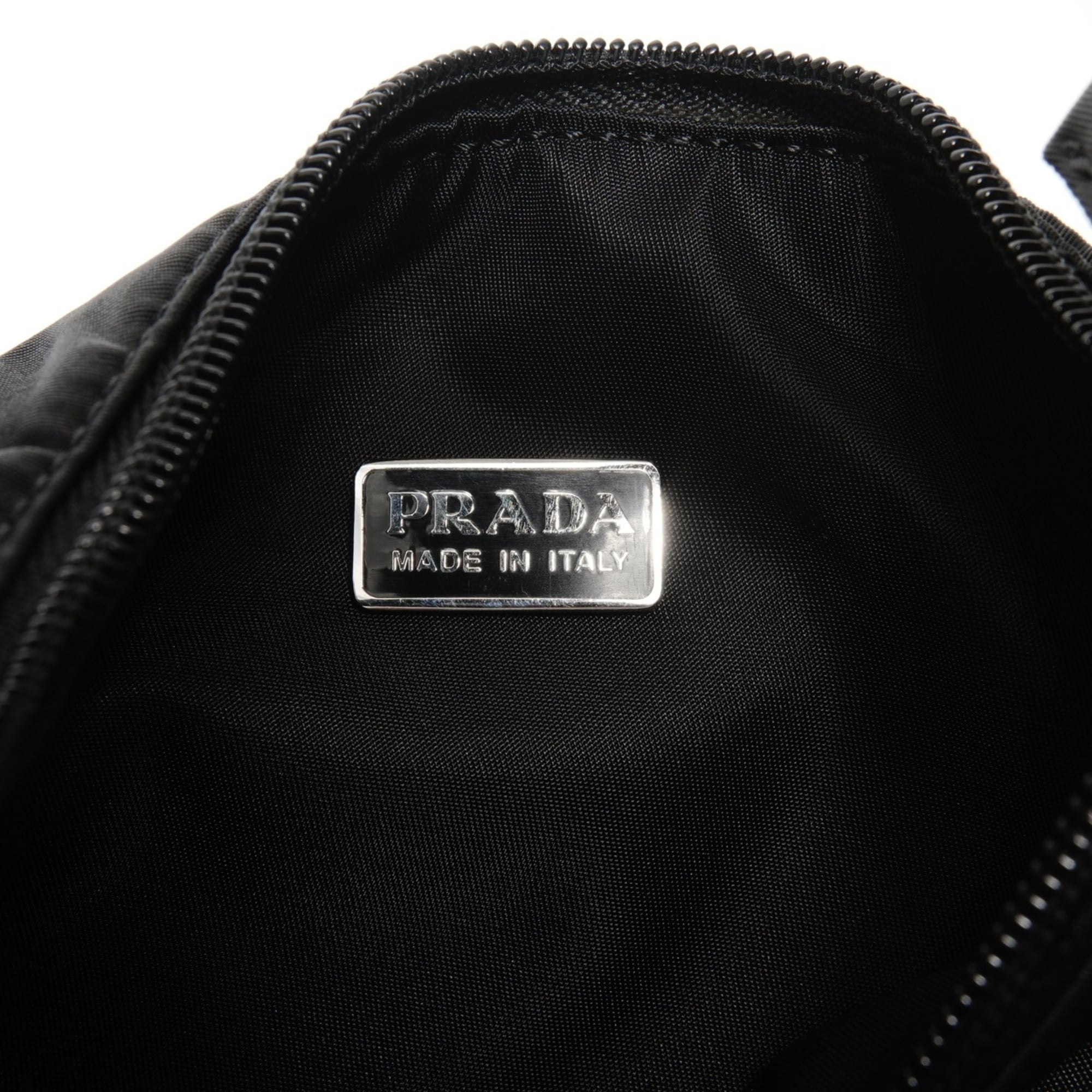 Prada nylon hobo handbag in black