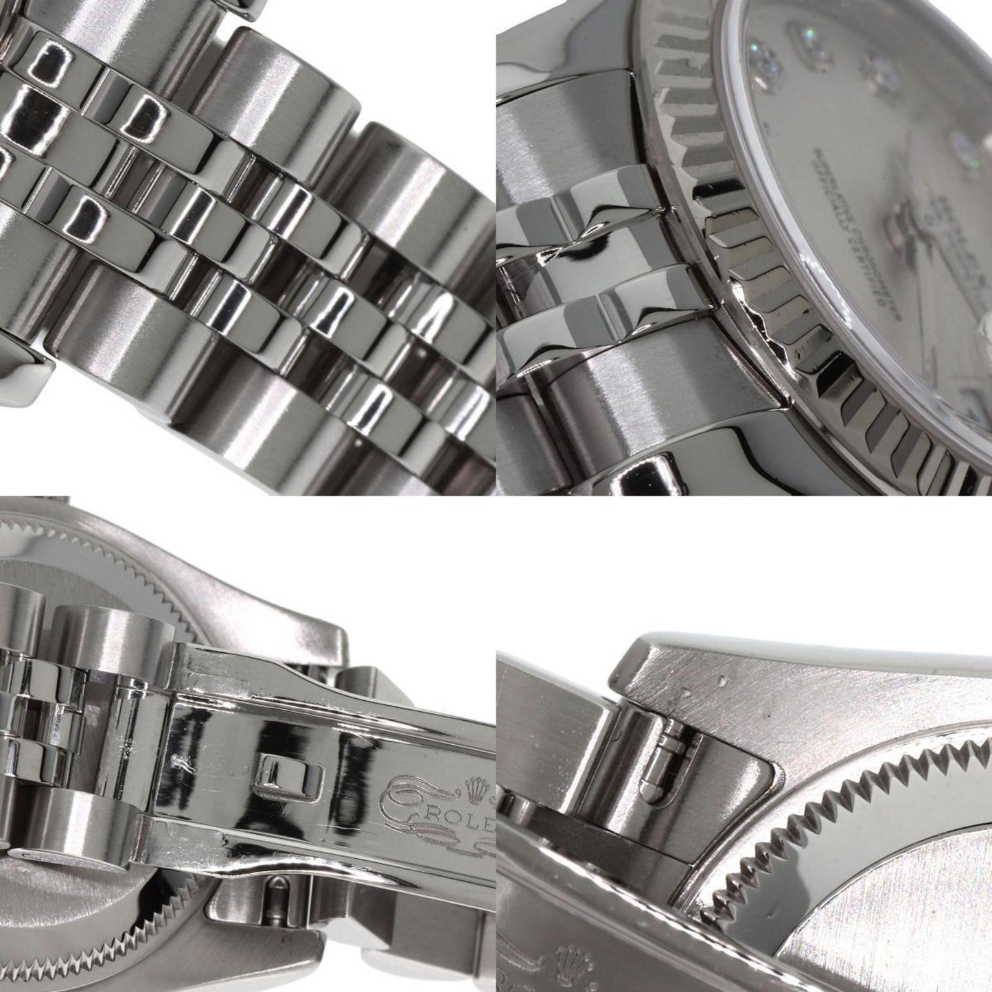 Rolex 179174G Datejust 10P Diamond Watch Stainless Steel SS K18WG Ladies ROLEX