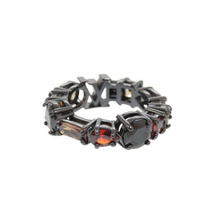 Like new Louis Vuitton M1202L metal ring with colored stones and black accents, model LV 1243 — Like New