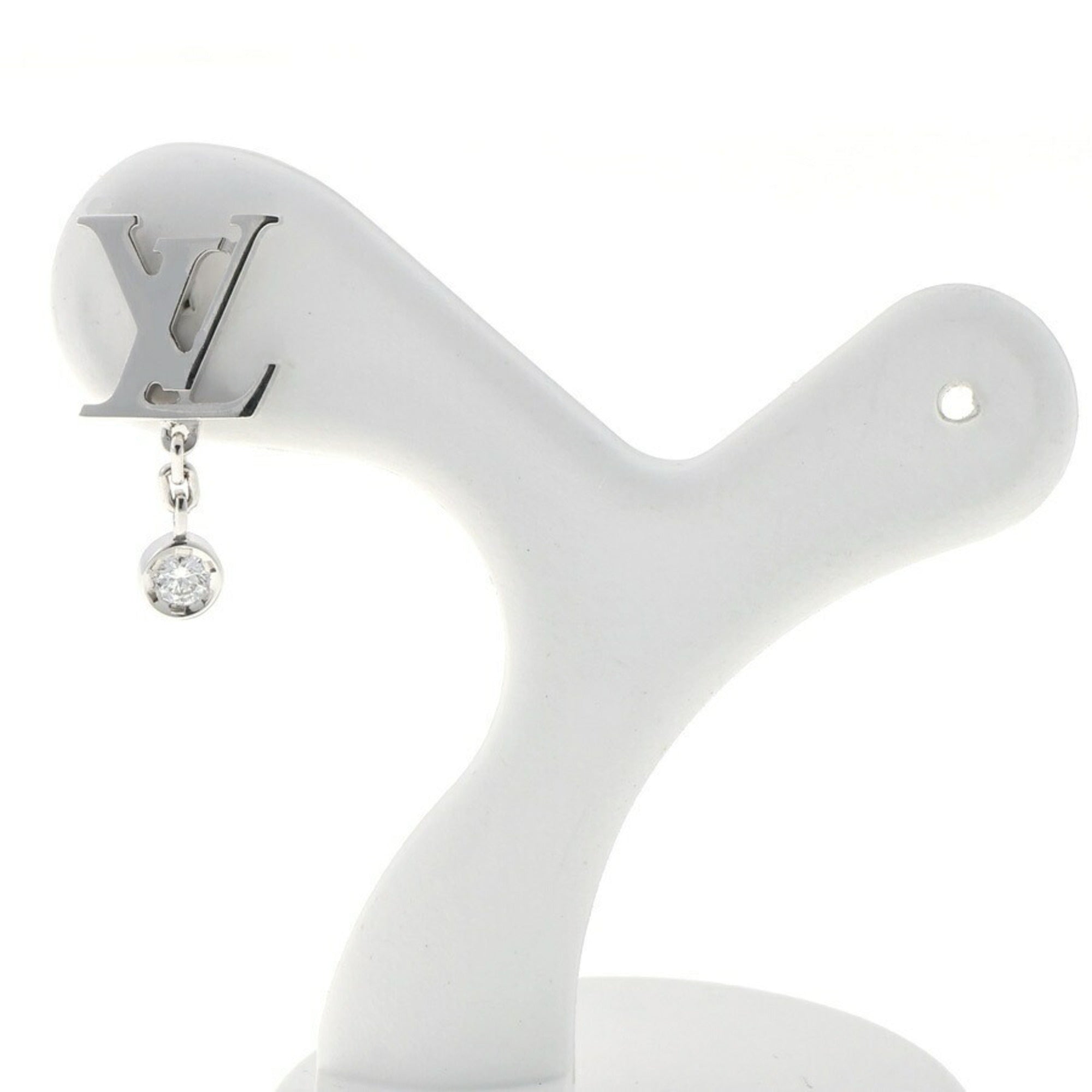 Louis Vuitton Idylle Blossom LV Earrings Q96544 18K White Gold Diamond Single Earring B-160325 — New - Store Return