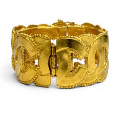 CHANEL Vintage 96A Coco Mark Bangle Bracelet, Gold, Made in France, Women's, with Box — Like New