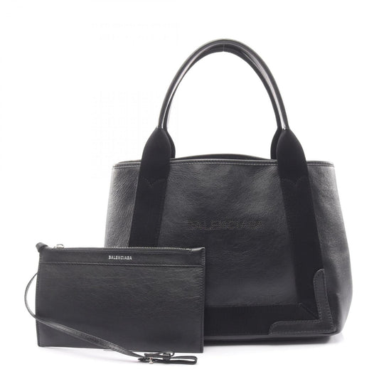 Balenciaga Navy Cabas S Tote Bag, Leather, Women's, Black, 339933