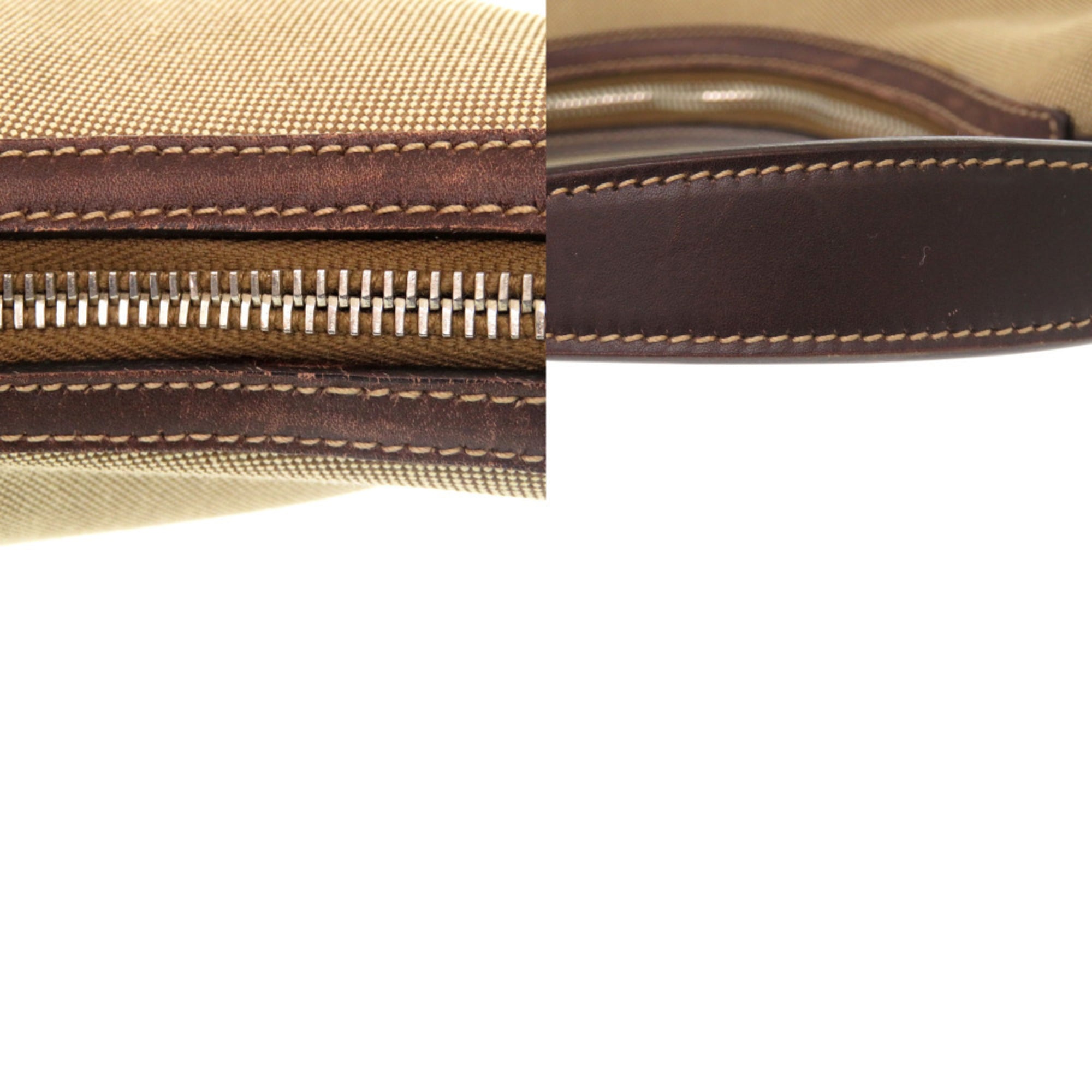 Excellent condition Prada logo jacquard canvas bag BR3429 with silver hardware, semi-shoulder or one-shoulder style, brown leather, 0505