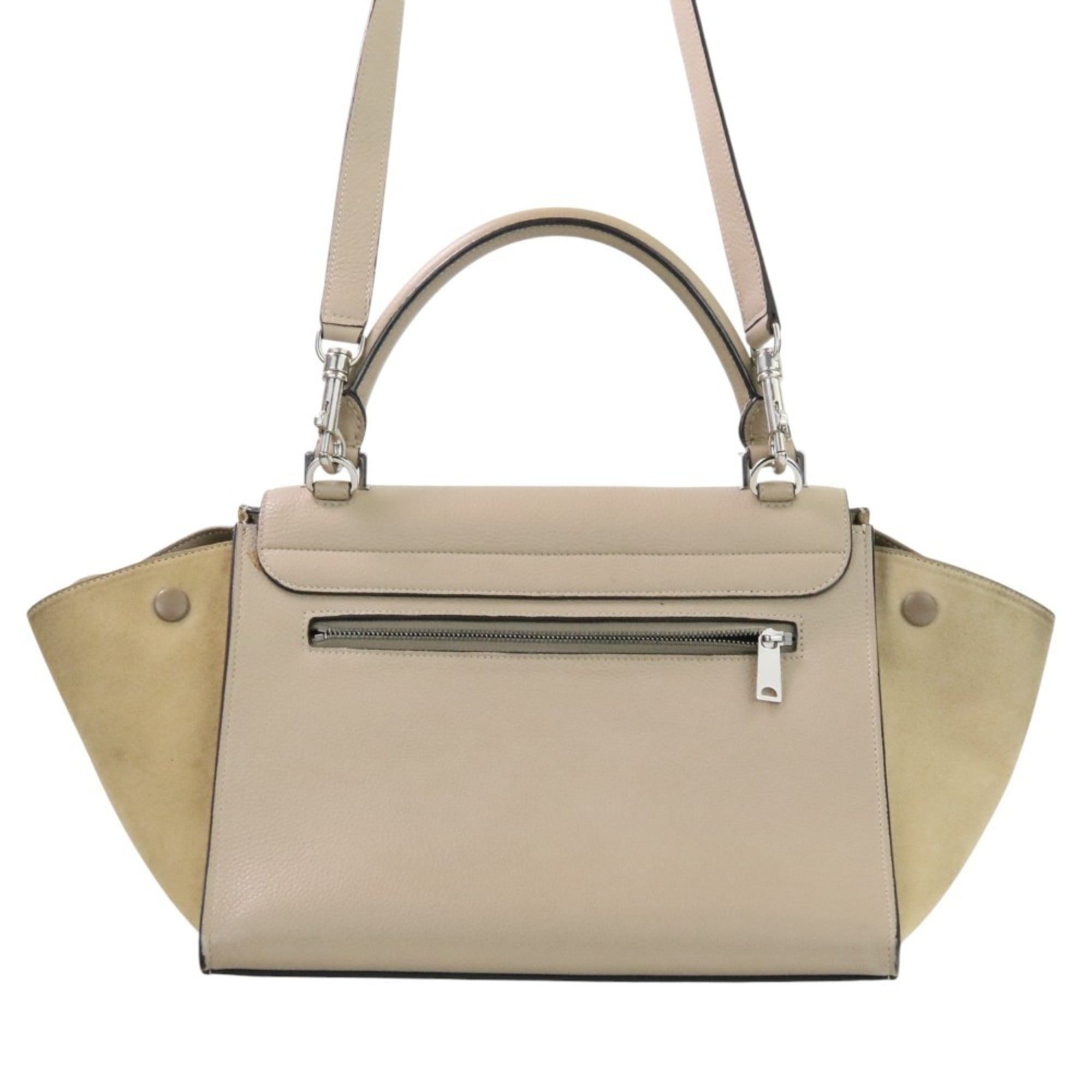 CELINE Trapeze 2-Way Shoulder Bag, Beige, Women's