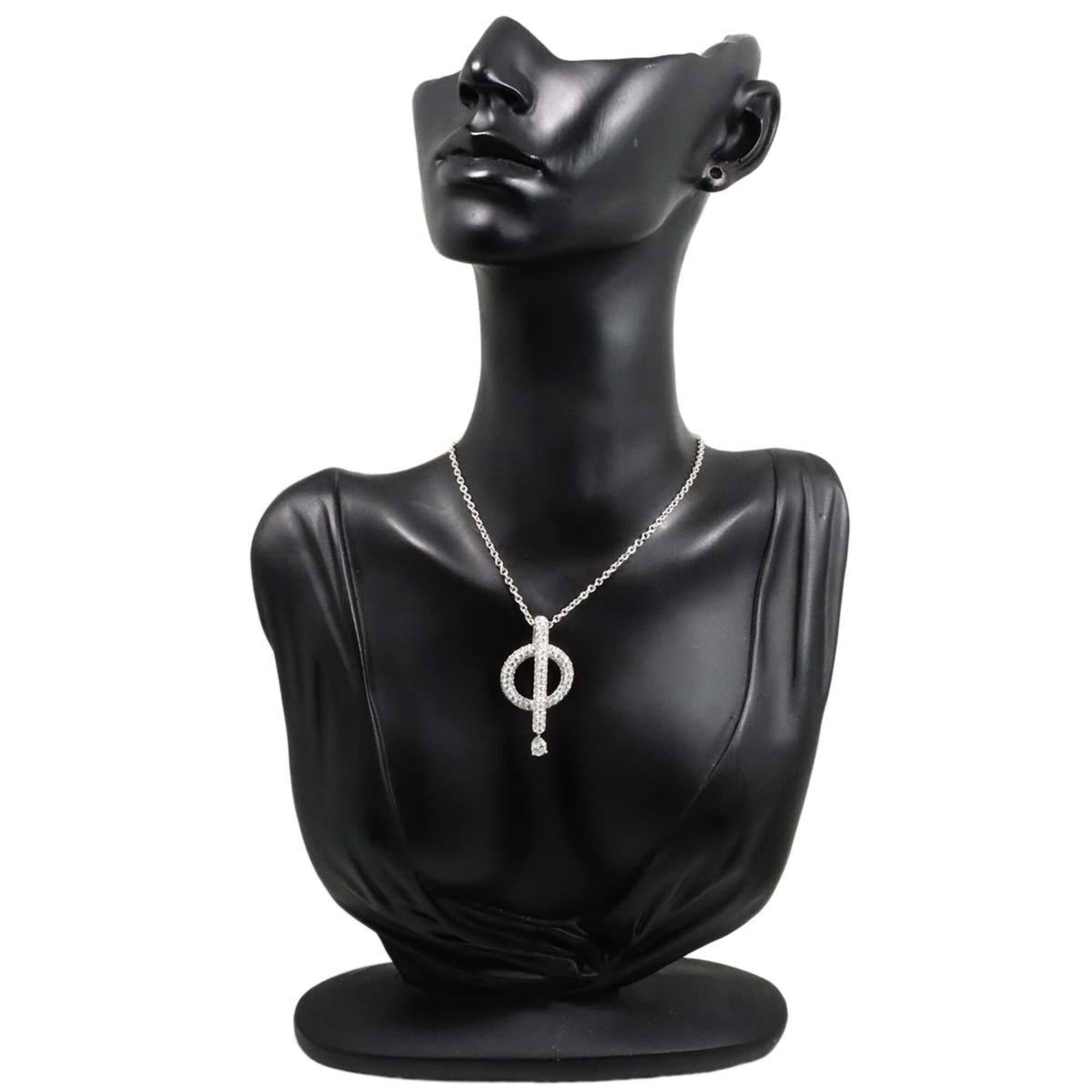 Chanel Omega Diamond Necklace 40cm 18K WG White Gold 750 — Like New
