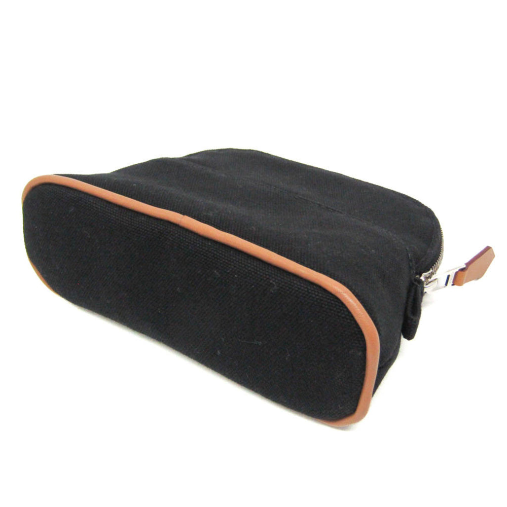 Hermes Bolide Mini Mini Women's Cotton,Leather Pouch Black,Brown — Like New