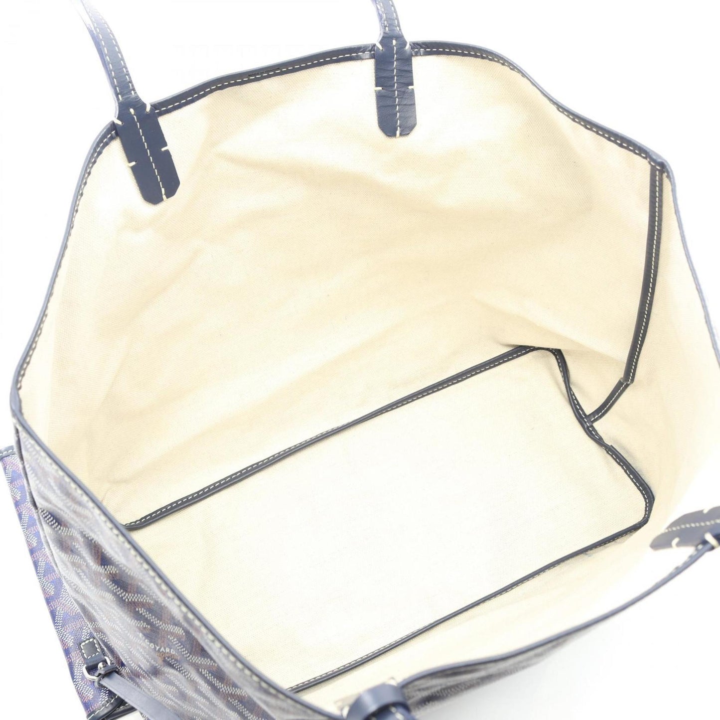 Goyard Saint Louis PM Tote Bag, Coated Canvas and Leather, Women's, Blue, Navy, Multicolor