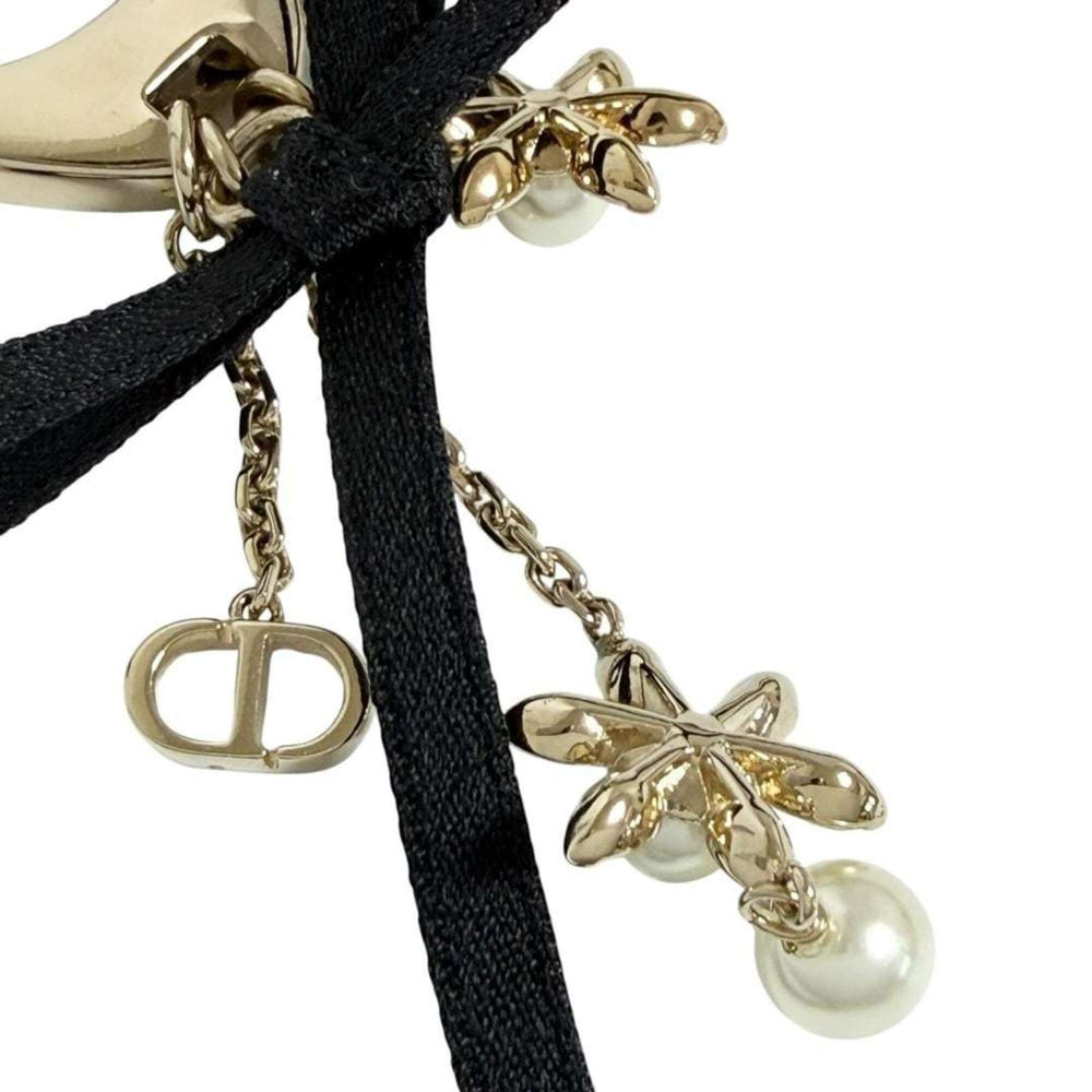Christian Dior Dior Women's Bag Charm, Bloom in Ribbon, Black — Like New