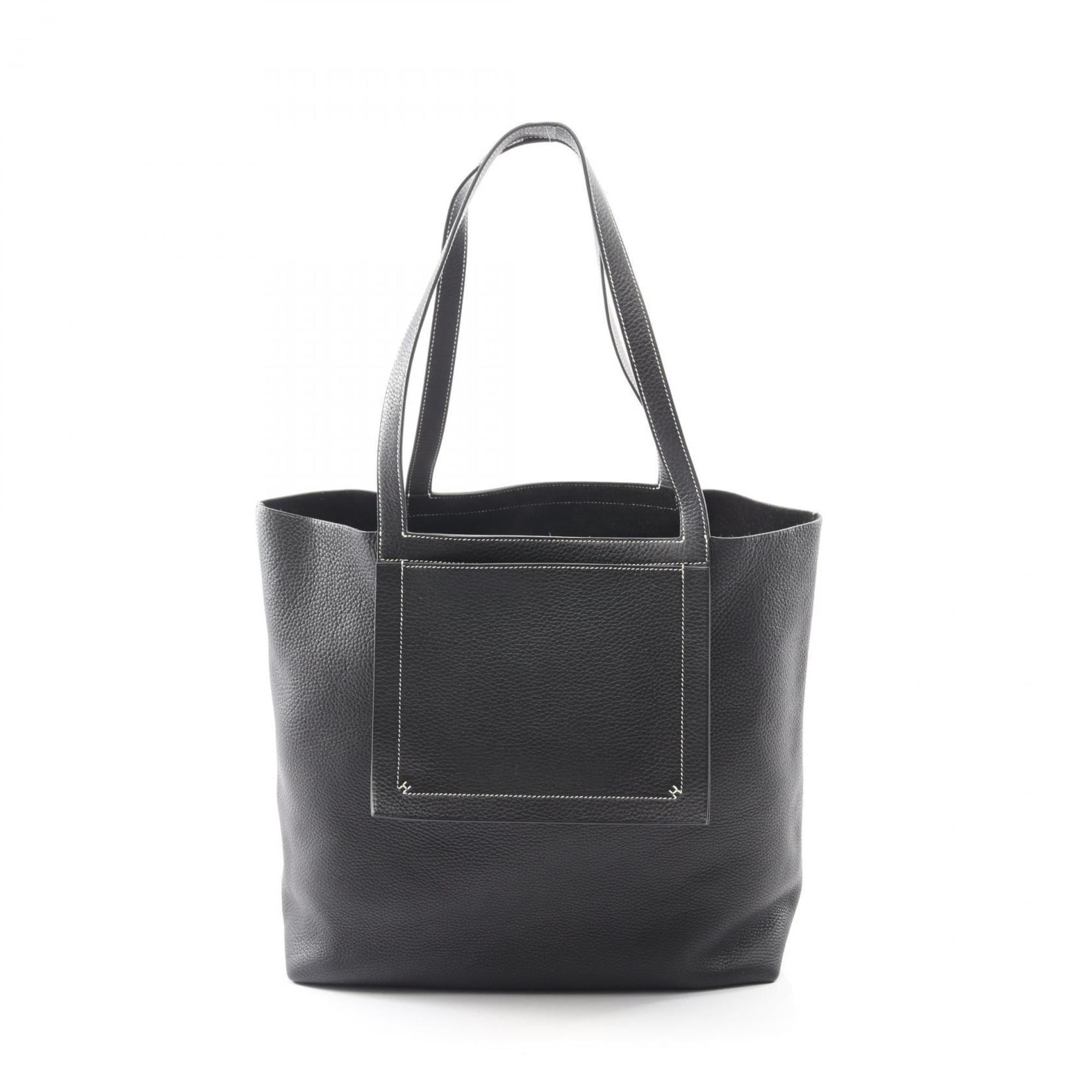 Hermes Hermès Cabas Serie 46 Tote Bag, Handbag, Taurillon Clemence Leather, Women's, Black