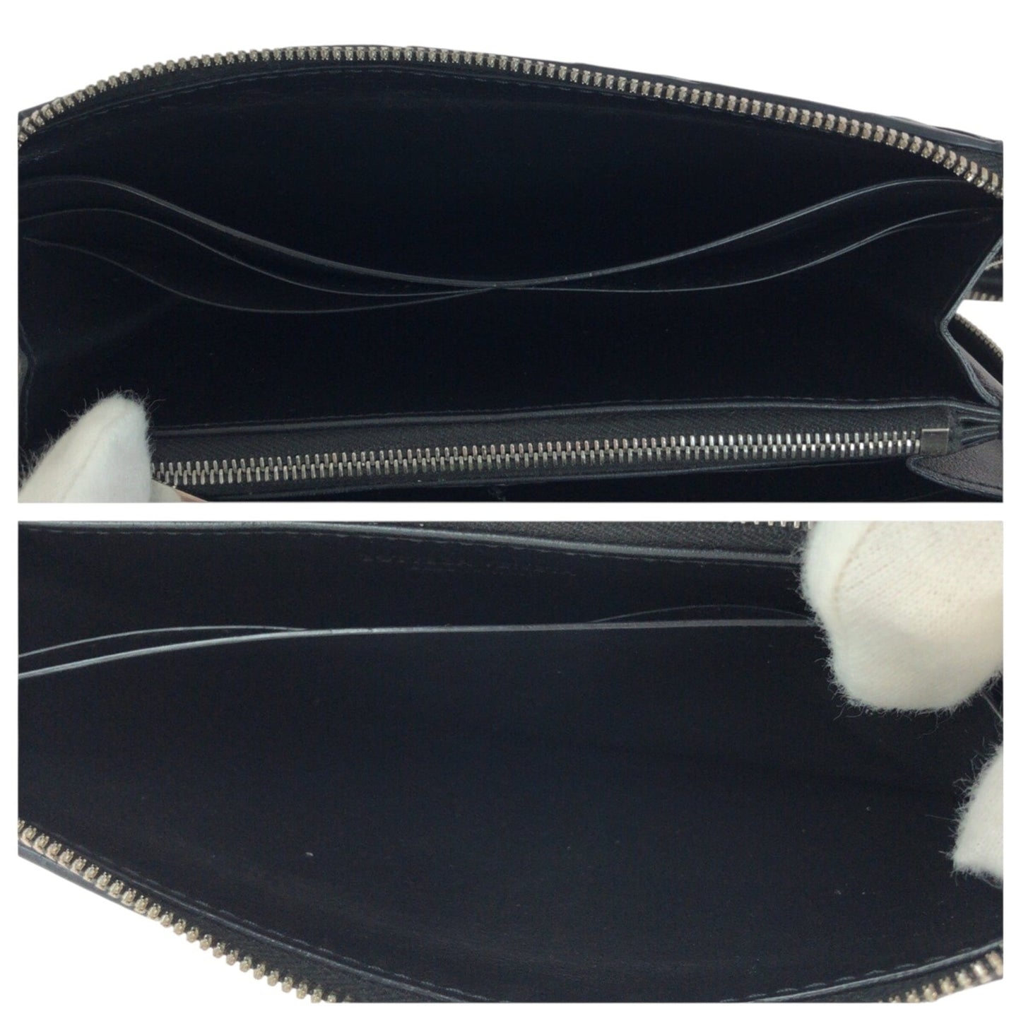 BOTTEGA VENETA Maxi Intrecciato Black Leather Long Wallet with Silver Hardware for Men