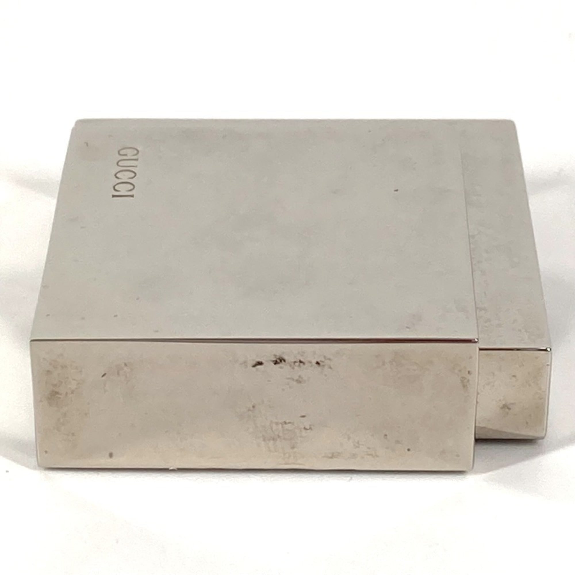 GUCCI REF0840 Logo Travel Watch Interior Table Clock SS Men's Women's Silver — Good