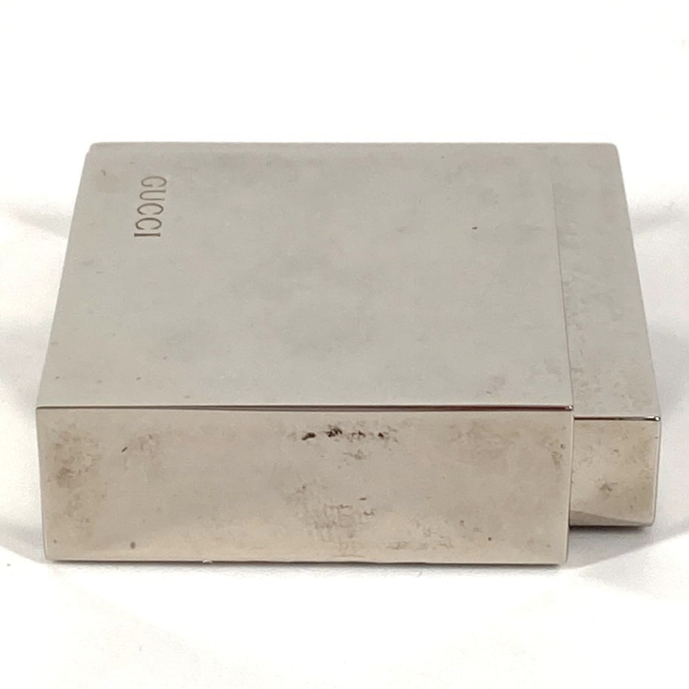 GUCCI REF0840 Logo Travel Watch Interior Table Clock SS Men's Women's Silver — Good