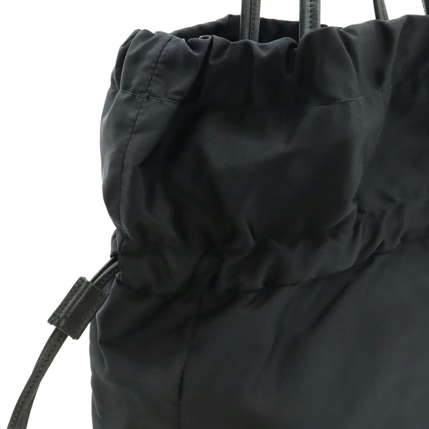 PRADA Prada Jacquard Tote Bag Shoulder Nylon Leather NERO Black BN1758