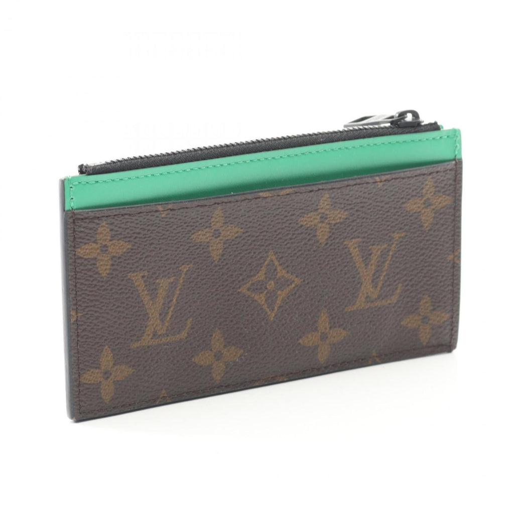 Louis Vuitton Monogram Macassar Coin and Card Holder Wallet, Leather, Men's, Brown Green, M81627