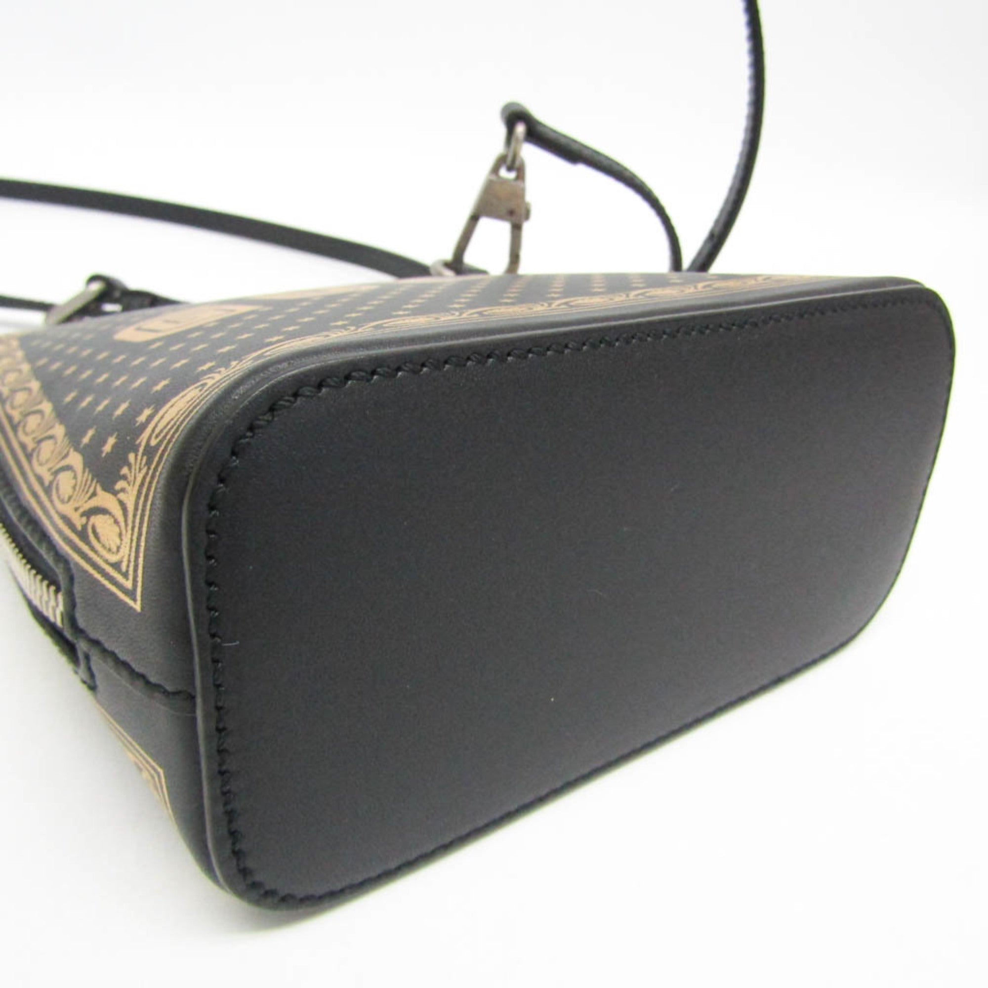 Gucci GUCCY Print 511189 Women's Leather Shoulder Bag Black,Gold — Like New