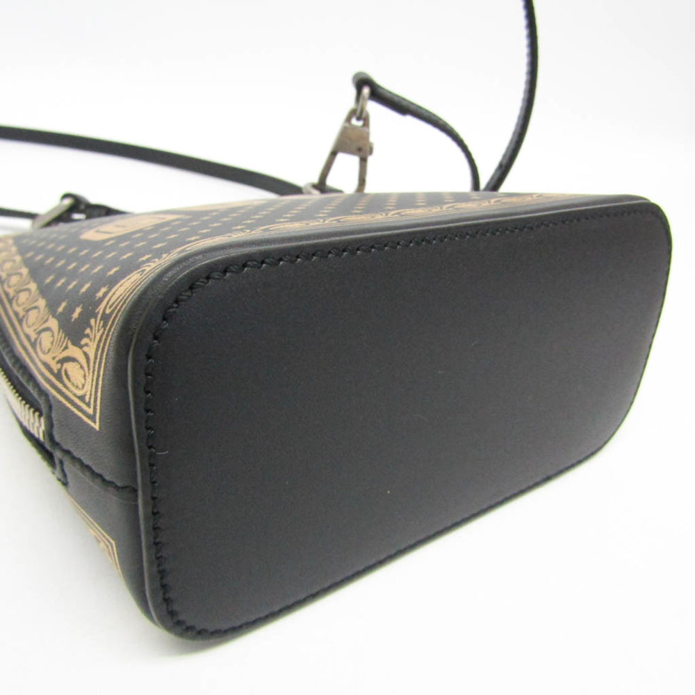 Gucci GUCCY Print 511189 Women's Leather Shoulder Bag Black,Gold — Like New