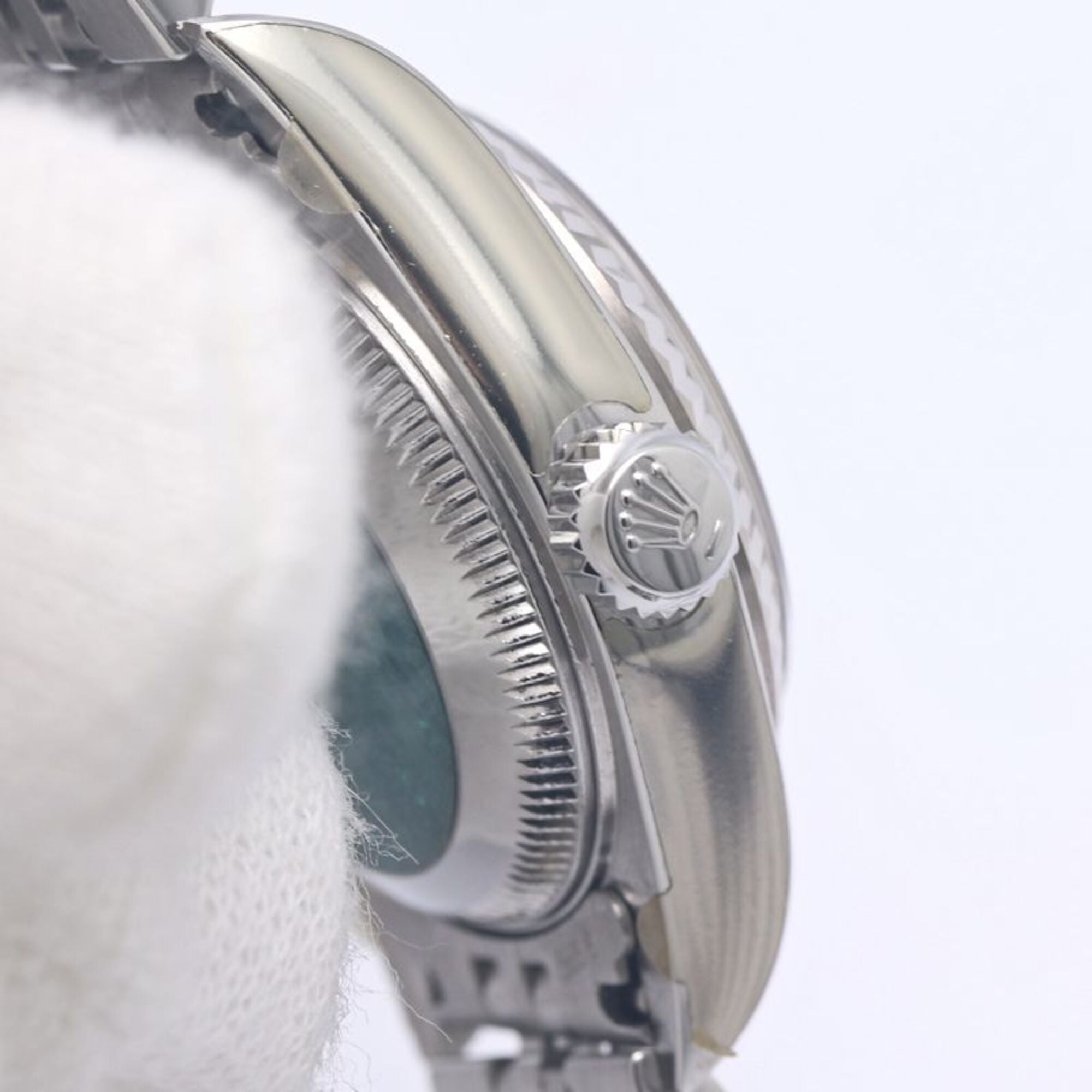 ROLEX Datejust Sapphire 2P 79174 Women's Watch 18K White Gold x Stainless Steel 40301 — Like New