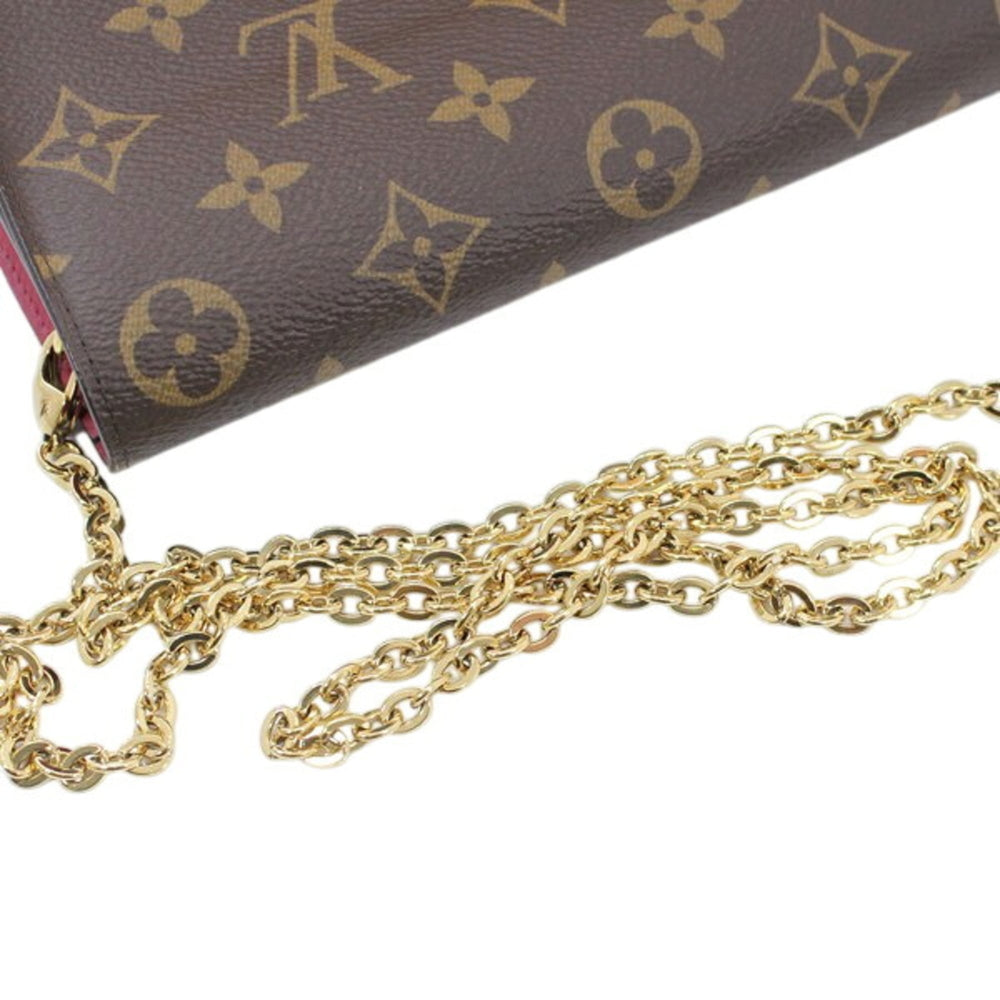 LOUIS VUITTON Chain Wallet Shoulder Bag Monogram Portefeuille Flore M67404 Women's KM3319 — Like New