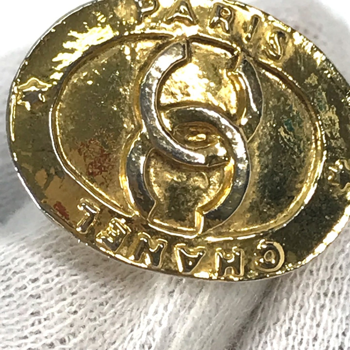 CHANEL Vintage CC Coco Mark Earrings, Metal, Women's, Gold