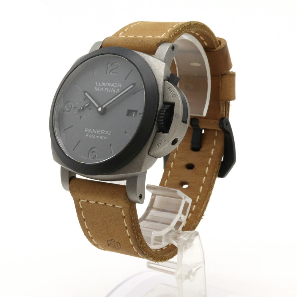 PANERAI Luminor Marina Tutto Grigio Titanium Carbotech Leather Strap Grey Dial Men's AT Automatic Watch PAM01662 — Very Good