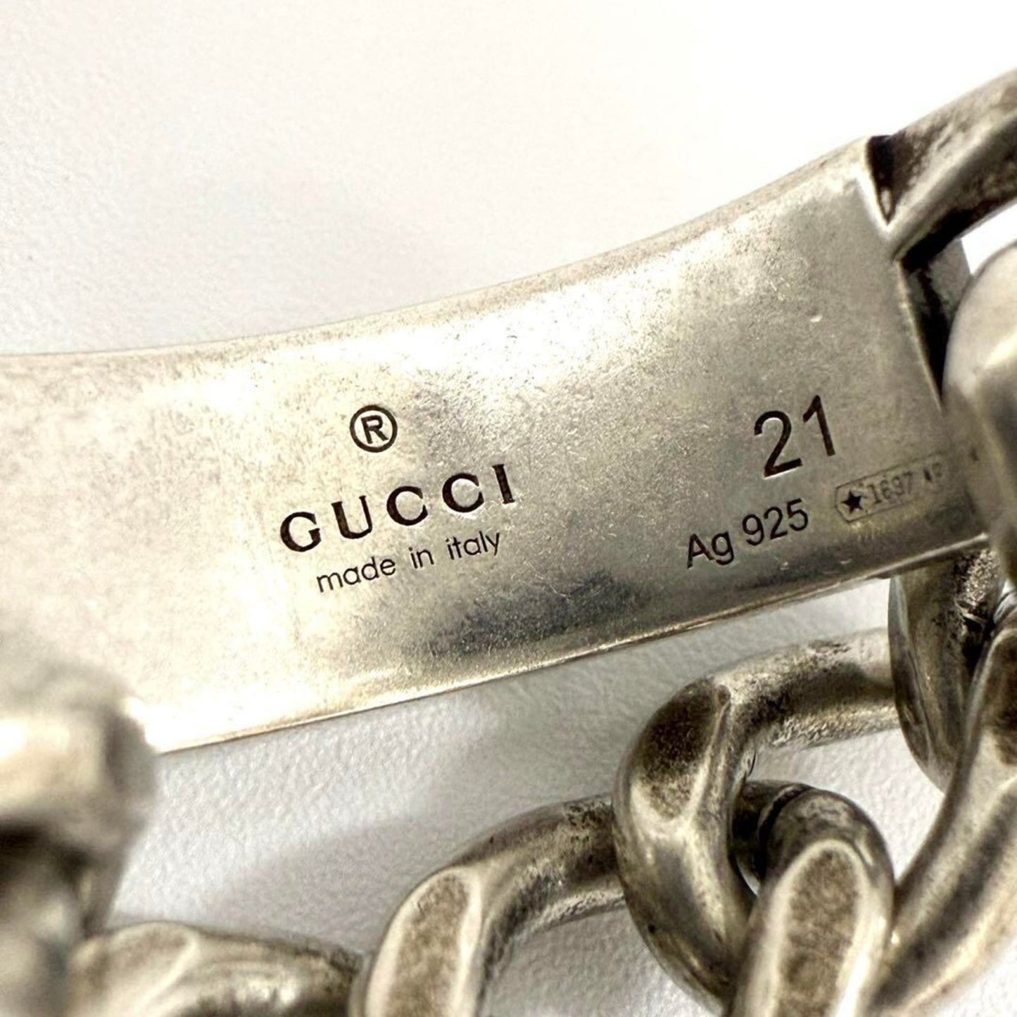 Gucci Men's Gourmet Chain Ring, 925 Silver