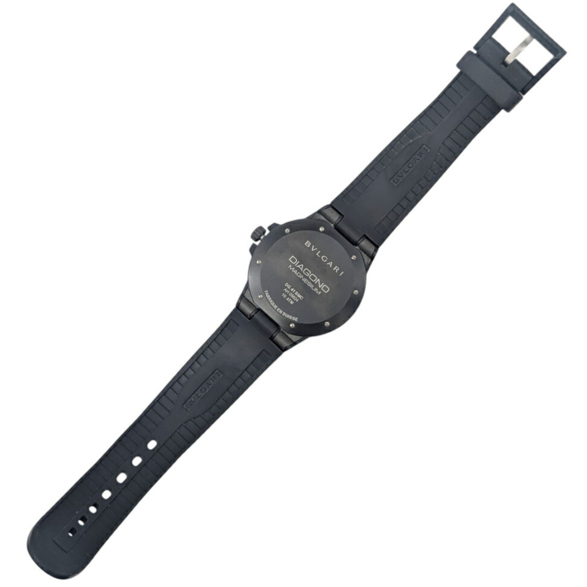 BVLGARI Diagono Magnesium Date Ceramic Gray Dial Rubber Black Automatic Men's Watch DG41SMC — Good