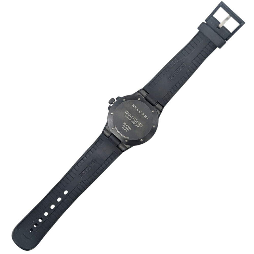 BVLGARI Diagono Magnesium Date Ceramic Gray Dial Rubber Black Automatic Men's Watch DG41SMC — Good