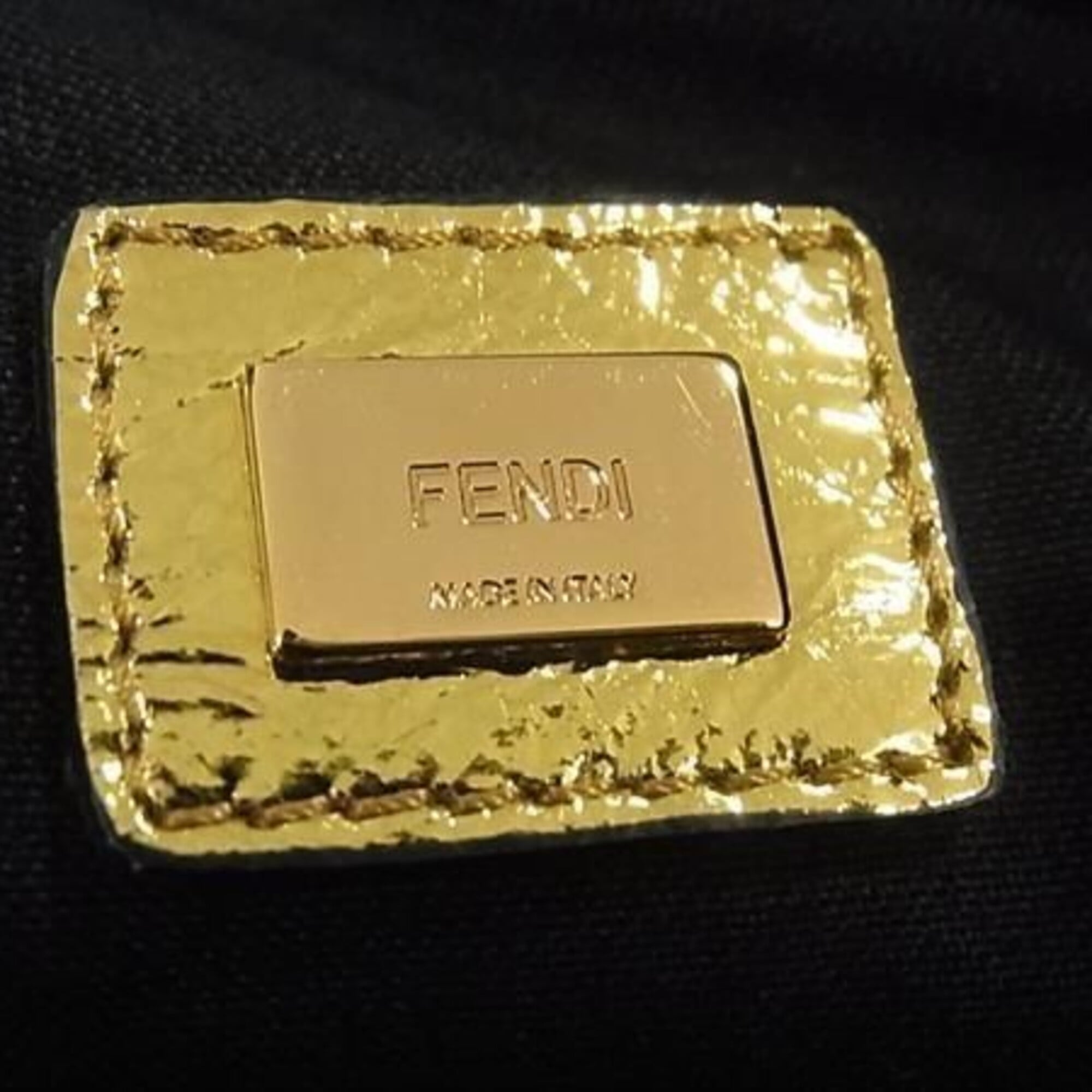 FENDI Clutch Bag Large Flat Pouch 8N0178 Gold Leather Men's Women's Tassel — New - Store Return