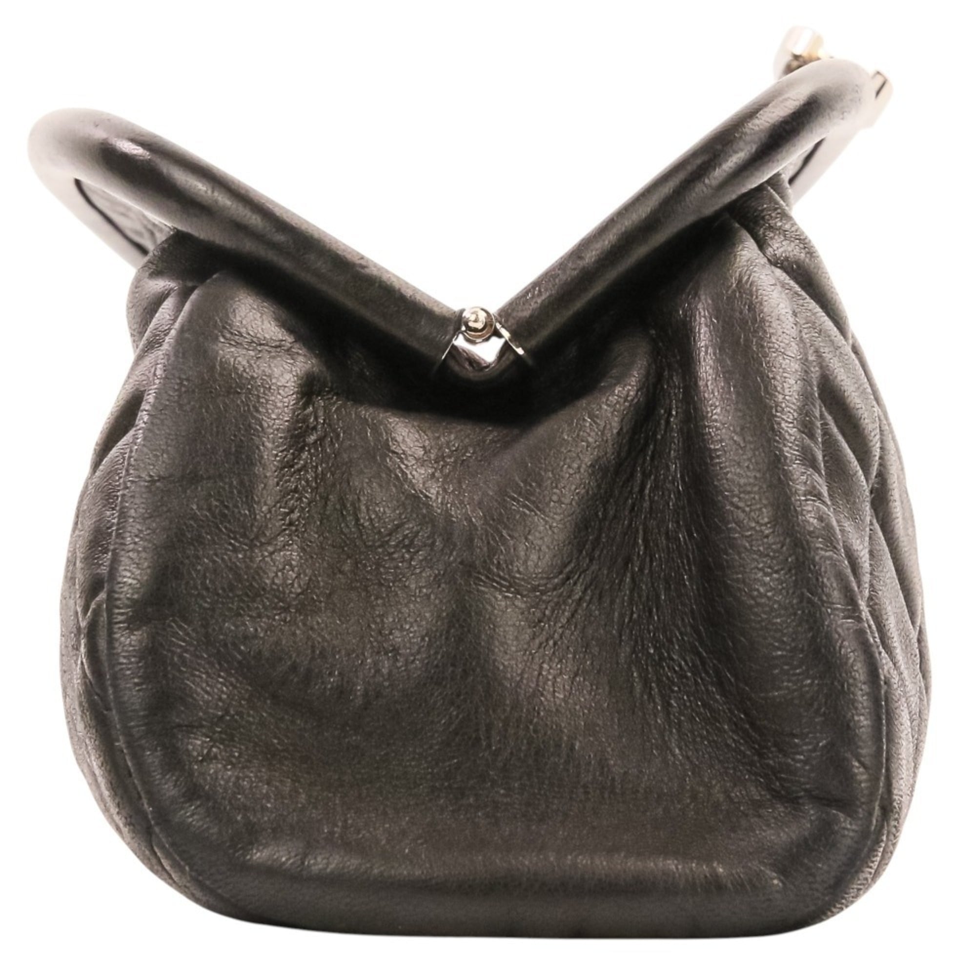 CHANEL Timeless Quilted Coco Mark Leather Clasp Clutch Bag, Black, Women's — Like New