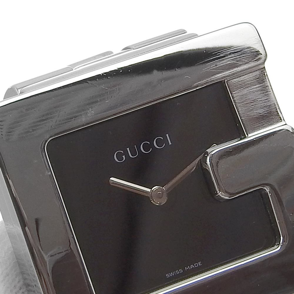 GUCCI Watch 4600L Stainless Steel Swiss Made Silver Quartz Analog Display Black Dial Ladies — Good