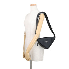 Prada Triangle Shoulder Bag, Saffiano Leather, 2VL039, PRADA Body Black, Handbag — Like New